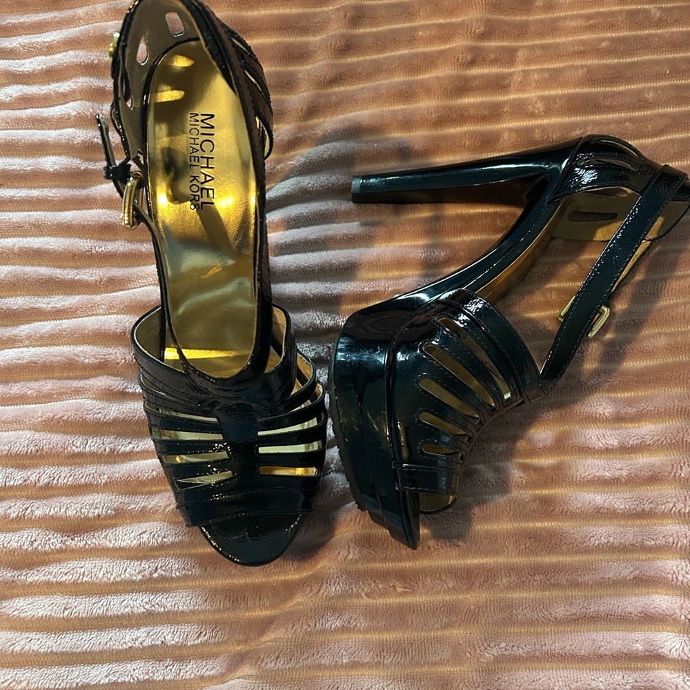 Michael Kors Black Strappy Heels